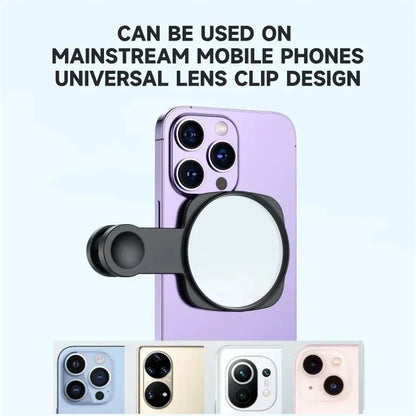 Smartphone Camera Mirror Reflection Clip Kit Portable Mobile Phone Camera Mirror Clip With Storage Bag Phone Rear Selfie Mirror