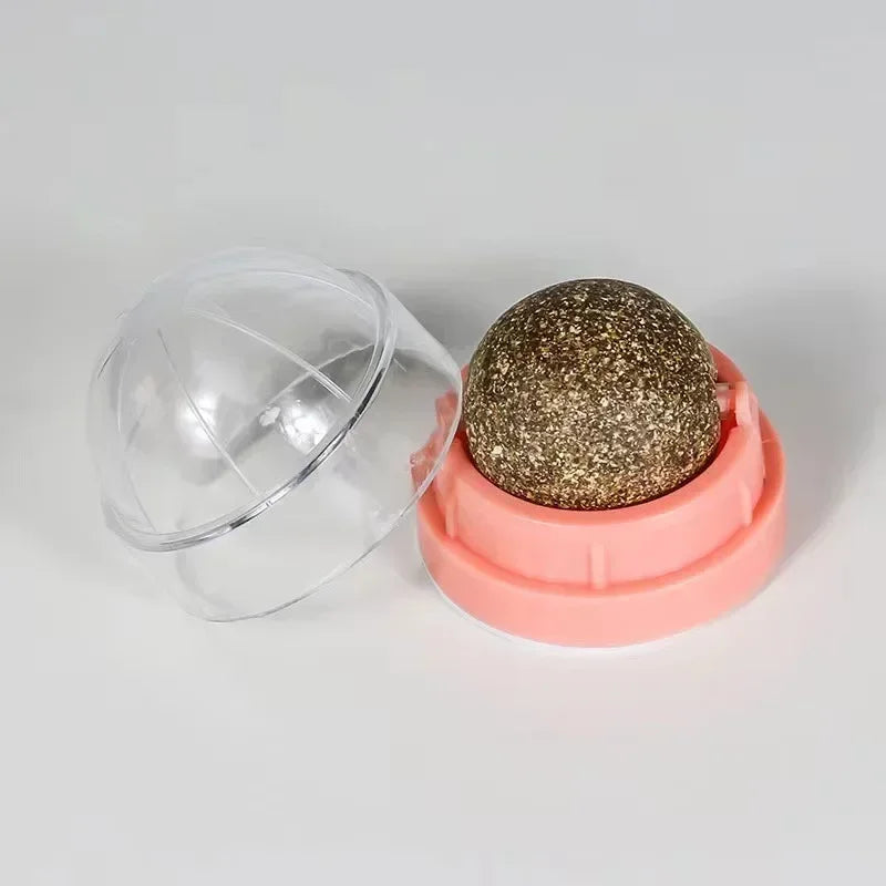 The Catnip Cat Wall Stick-on Ball Toy Scratchers Treats Healthy Natural Removes Balls To Promote Digestion Cat Grass Snack