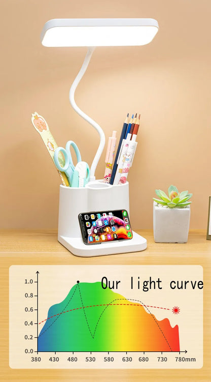 USB Learning Dormitory Bedroom Bedside Reading Night Light LED Desk Lamp Eye Protection Desk College Student Nightlights