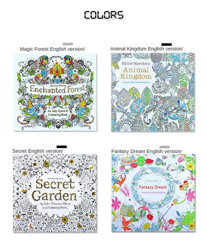 24 Pages Coloring Book for Children Adult Relieve Stress Kill Time DIY Painting Drawing Book Painting Kids Educational Toys