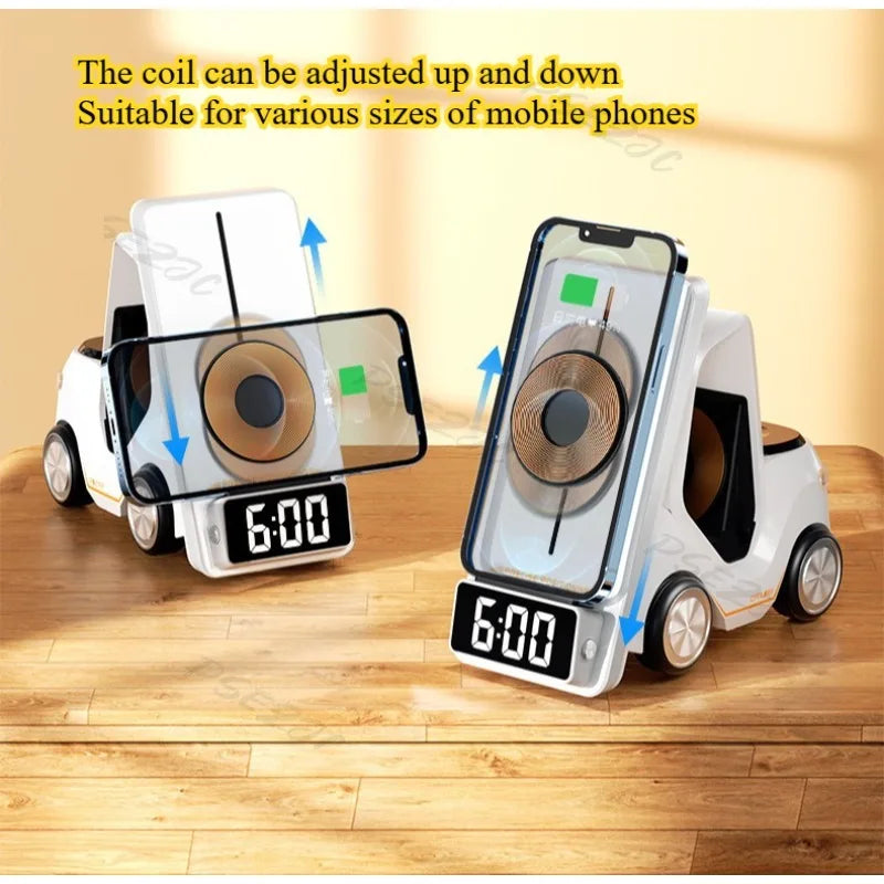 Desktop Car Wireless Charger Suitable for Mobile Phones Headphones Watches Three in One Wireless Charger