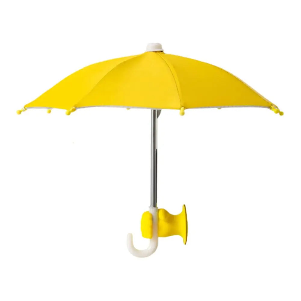 Fist Shape Motorcycle Umbrella - Suction Cup Phone Mount & Silver Coating UV Protection, Windproof Mini Foldable Rain Sun Shade