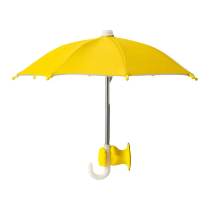 Fist Shape Motorcycle Umbrella - Suction Cup Phone Mount & Silver Coating UV Protection, Windproof Mini Foldable Rain Sun Shade