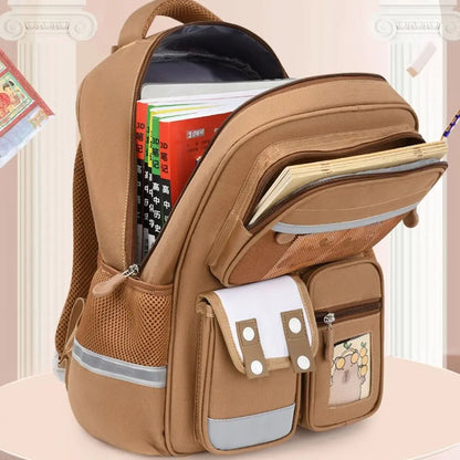 Multi-Compartment Capybara Backpack Waterproof Oxford Cloth Cartoon Animal School Bag Lightweight with Reflective Strip