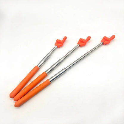1PC Stainless Steel Teaching Tools Finger Design Whiteboard Pointer Teaching Stick Finger Reading Sticks Handheld Presenter