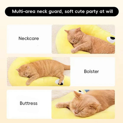 Cute Pet Little Pillow U-Shaped Neck Protector Deep Sleep for Puppy Kitten Pillow Dog Cat Headrest Sleeping Pillow Pet Supplies
