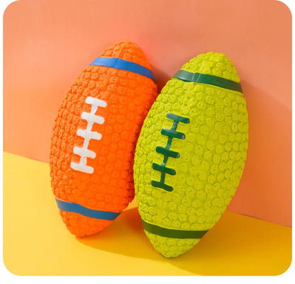 Pet Toys Olive Ball Squeaky Latex Dog Toy Ball S-L Soft Durable Interaction Smiling Face Rugby Dog Chewing Training Supplies