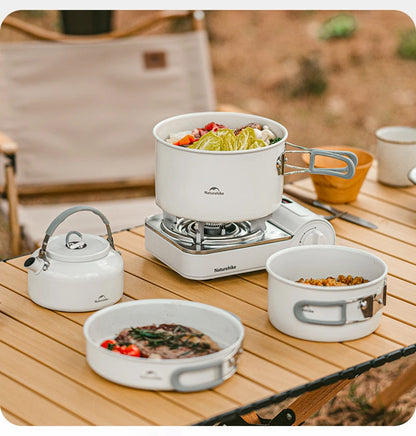 Naturehike Ceramic Non Stick Pot Outdoor Camping Portable Kitchenware BBQ Picnic Kettle Frying Pan Cookware Barbecue Tablewar