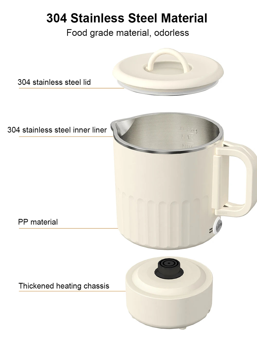 Electric Foldable Kettle 1000ML 600W Stainless Steel Water Kettle For Travel Camping Electric Coffee Tea Boiler Egg Kettle