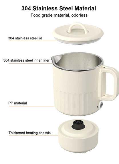 Electric Foldable Kettle 1000ML 600W Stainless Steel Water Kettle For Travel Camping Electric Coffee Tea Boiler Egg Kettle