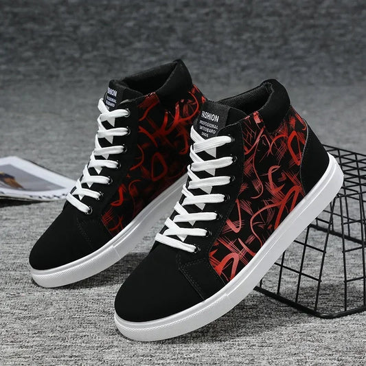 Men's Sneakers Fashion High Top Canvas Shoes Autumn New Casual Shoes for Men Lace Up Platform Vulcanized Shoes Big Size48 Tenis