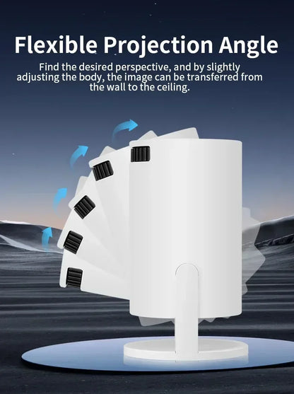 HY200 1080P Portable Projector, 270° Adjustable for Home Theater, Supports Smartphone/Tablet/PC Connection