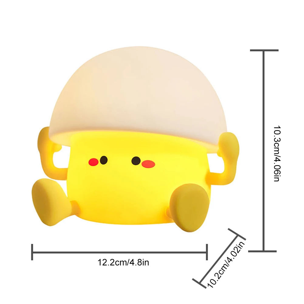 3-Speed Dimming Night Light Type-C Charging Fun Pat Light Bedside Table Soft Light with Sleeping Light Ambient Light for Bedroom