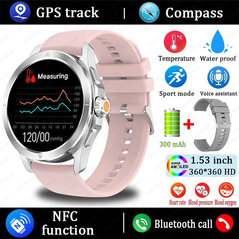 2025 New For Xiaomi S4 Ultra Smart Watch Men AMOLED Outdoor Sport NFC GPS Track Heart Rate Waterproof Bluetooth Call Smartwatch
