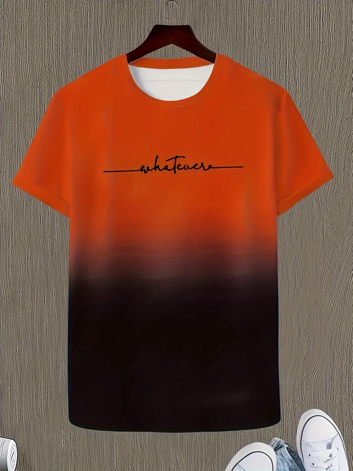 Men's Casual Crew Neck Short Sleeve T-shirt In Gradient Color,Versatile For Sports And Casual Wear
