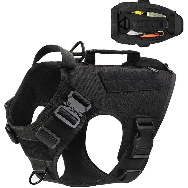 Professional Pet Harness Nylon No Pull Tactical Dog Harness For Heavy Duty Large Dog