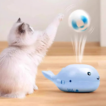 Electric Floating Ball Cat Toy  - Whale - shaped, USB - powered, Dual - function Fan, Portable & 3C Certified Pet Toy