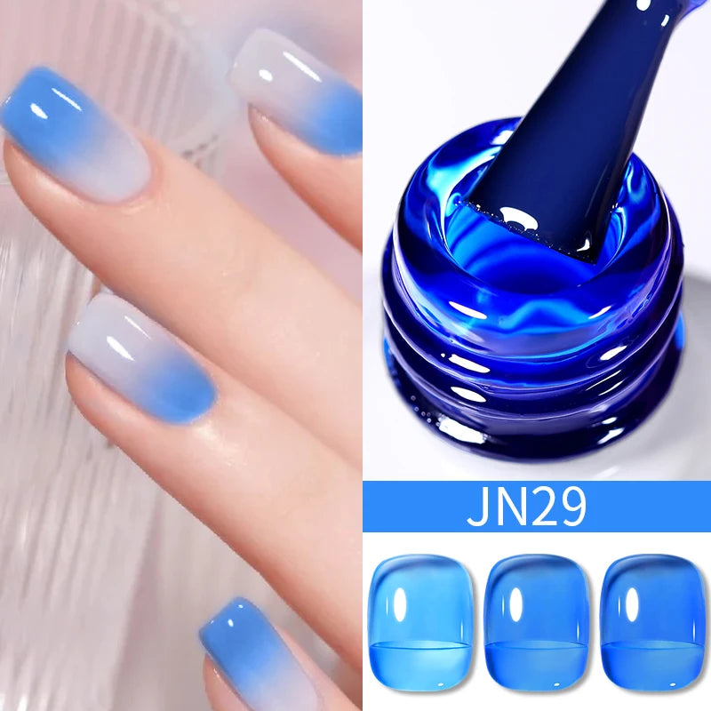 BORN PRETTY 10ml Wine Red Glitter Jelly Nude Gel Nail Polish Soak Off Translucent Color UV Light Cure for Nail Art DIY at Home