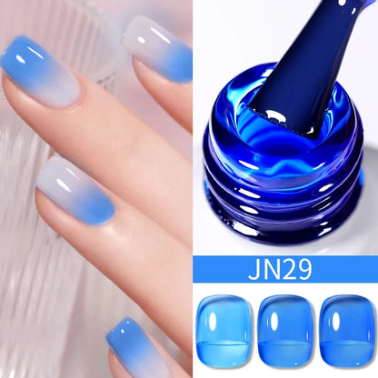 BORN PRETTY 10ml Wine Red Glitter Jelly Nude Gel Nail Polish Soak Off Translucent Color UV Light Cure for Nail Art DIY at Home