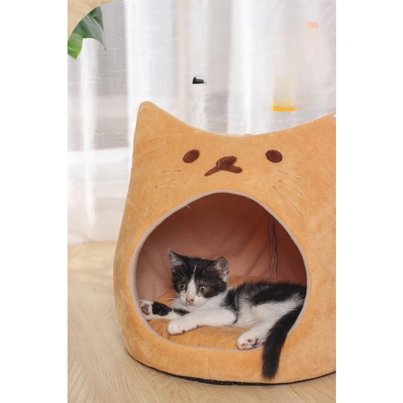 Cute pet cat nest pad short plush pp cotton cat house autumn and winter warm pet supplies