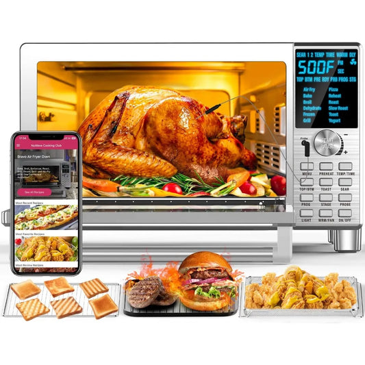 High quality 12-in-1 Bravo XL Air Fryer Toaster Smart Oven,30-Qt XL Capacity,50F-500F adjustable in precise 5F increments-NEW