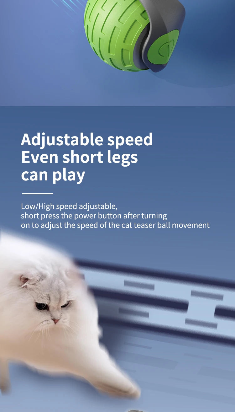 Smart Interactive Cat Toys Ball Auto Electric Rolling Ball Toys for Cat Kitty Pet Automatic Training USB Rechargeable Cat Toy