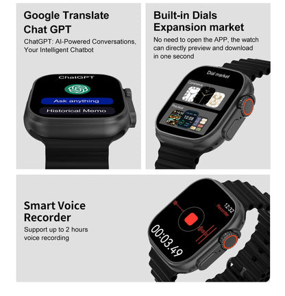 DT Ultra 3 Pro Smart Watch HD AMOLED Screen 32GB MP3 MP4 Player  APP Store GPS Navigator ChatGPT NFC Sports Smartwatch Men Women