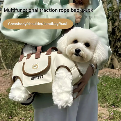 Practical and Stylish Hipipet Pet Carrier with Adjustable Straps and Handy Pocket for Easy Pet Transport