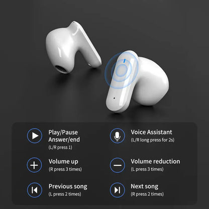 LY09 TWS Earphone Bluetooth 5.2 Wireless Headphone Noise Reduction in Ear Earbuds HIFI Touch Control Mic Call Sports Headset