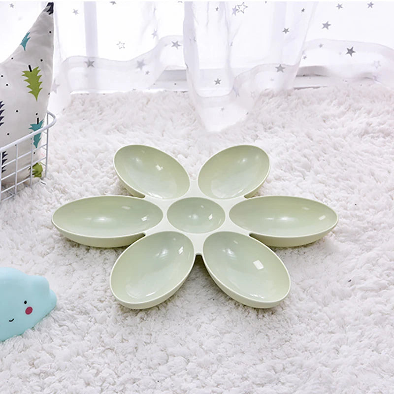 Flower Shaped Pet Bowl with 6 Connected Bowls for Small Dog and Cat, Water Dish, Puppy Feeding Bowls, Slow Down Eating Feeder