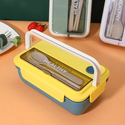 Plastic Compartments For Students And Office Workers, Large Capacity Bento Box With Lid, Sealed Insulated Lunch Container