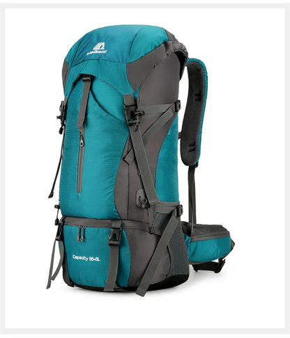 70L Nylon Camping Backpack Travel Bag With Rain Cover Outdoor Hiking Daypack Mountaineering Backpack Men Shoulder Bags Luggage