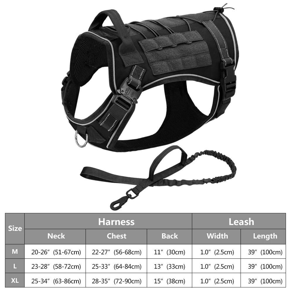 Tactical Dog Harness No Pull Adjustable Military Pet Training Harness Molle Vest With Handle For Medium Large Dogs Outdoor Hike