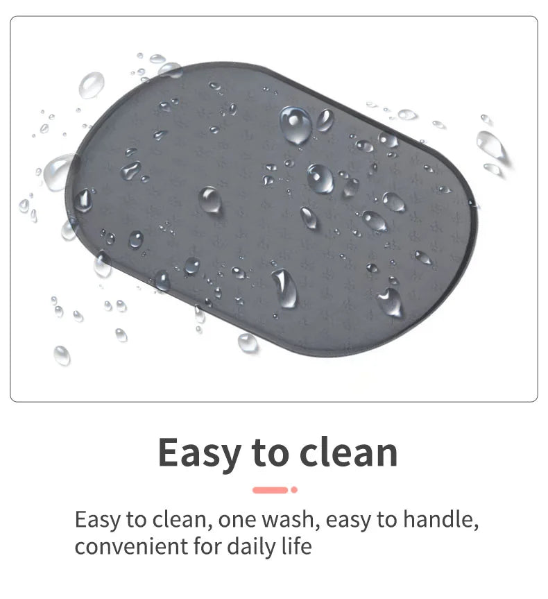 6-color available pet meal MATS, dog eating MATS, pet dog feeding MATS, silicone material, oval shape, easy to clean