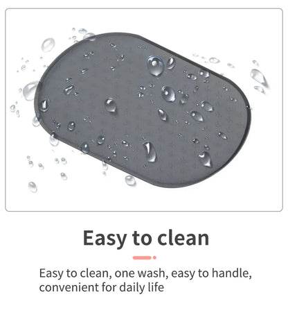 6-color available pet meal MATS, dog eating MATS, pet dog feeding MATS, silicone material, oval shape, easy to clean
