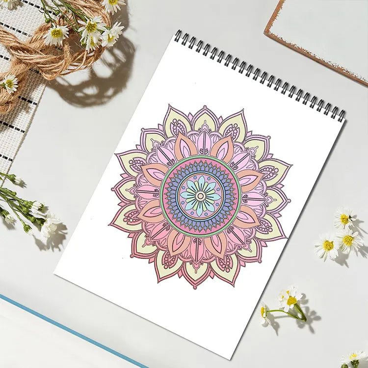 Rule Mandala Coloring Book Adult Printed Single-sided 24 Pages, Handmade Art for Adults to Relieve Anxiety and Depression