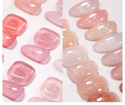 BORN PRETTY 10ml Wine Red Glitter Jelly Nude Gel Nail Polish Soak Off Translucent Color UV Light Cure for Nail Art DIY at Home