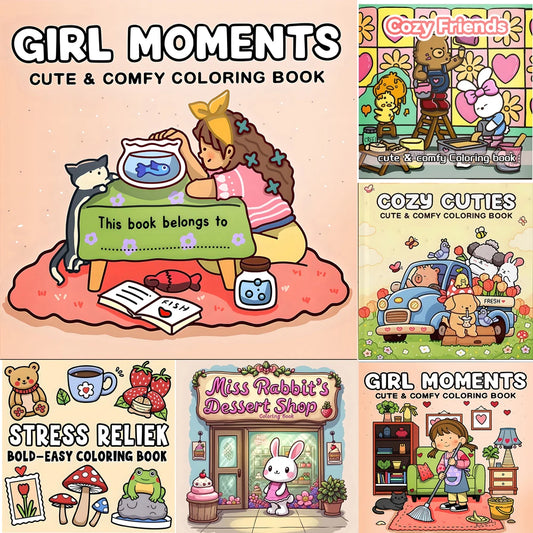 Cozy Friends Coloring Book for Adults and Teens Featuring Cute Cozy Daily Activities Kids Graffiti Book Perfect Gift Birthday