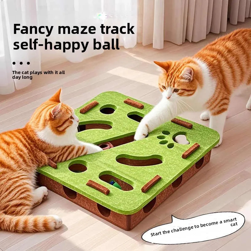 Pet Cat Toys Felt Puzzle Box Interactive Exercise Hunting Game For Indoor Cats Sports Accessories Entertainment