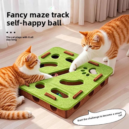 Pet Cat Toys Felt Puzzle Box Interactive Exercise Hunting Game For Indoor Cats Sports Accessories Entertainment