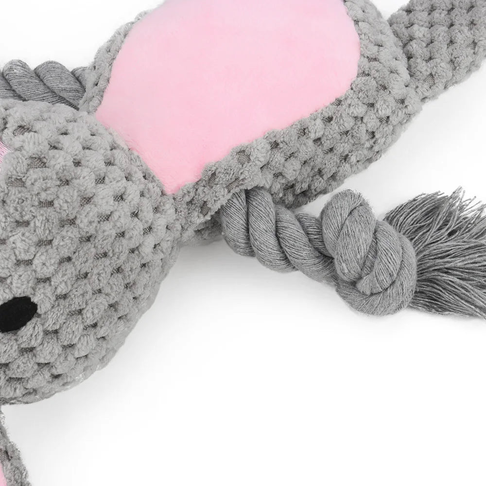 1pc Cartoon Animal Dog Toy Cute Plush Puppy Chew Pet Squeak Knot Toy Cartoon Rabbit Monkey