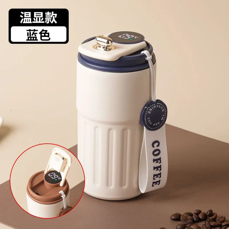 Stainless Steel Insulated Cup with Temperature Display Coffee Cup Intelligent Car Mounted Heat preservation mug Gift Thermal mug