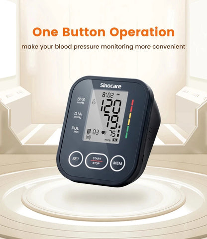 Sinocare Blood Pressure Monitor Digital Tonometer Upper Arm Blood Pressure Meter Automatic BP Medical Sphygmomanometer Pulse