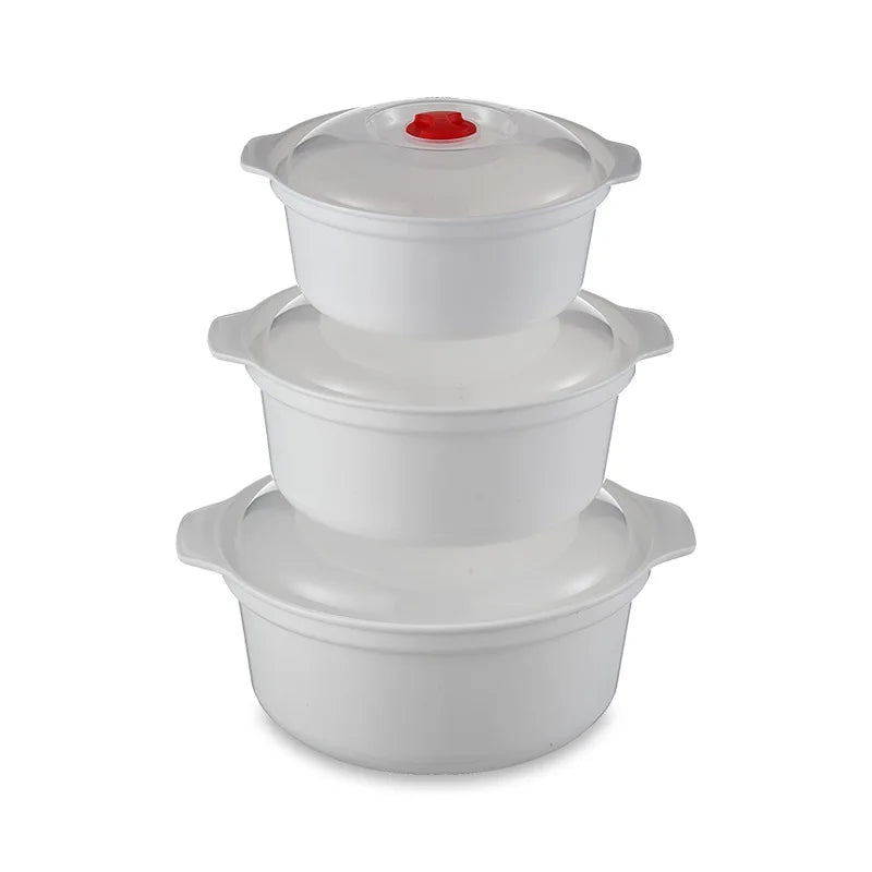 Microwave Oven Special Box Household Plastic Heating Fresh Keepeing Box with Lid Steamed Bun Instant Noodles Kitchen Bowl
