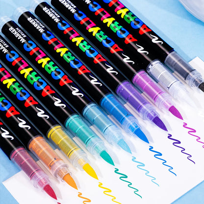 12-240 Color/box Professional Artist Marker Set - Soft-tip Drawing Straight Line Liquid Acrylic Markers, DIY Graffiti Art Painti