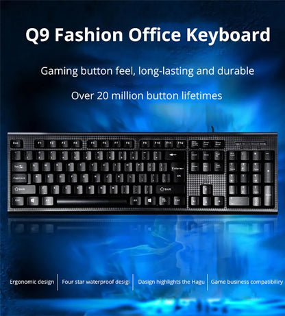 Q9 Single Keyboard USB Square Mouth Business Office Home PS2 Round Hole Wired Desktop Computer