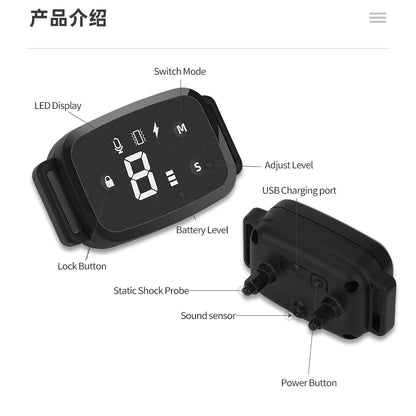 Electric Dog Training Collar Dog Anti Bark Waterproof Rechargeable Pet Remote Control For All Size Shock Vibration Sound