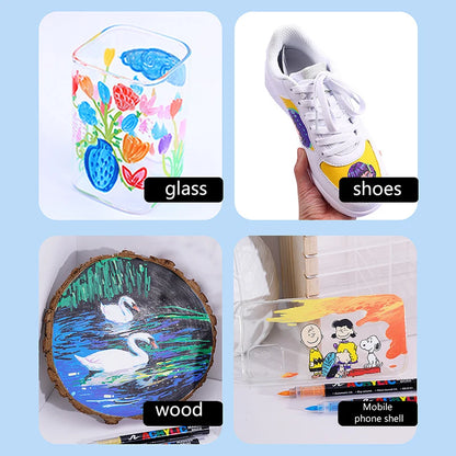 One direct liquid acrylic marker paint brush pen painting stone ceramic glass wood canvas making drawing graffiti coloring pen