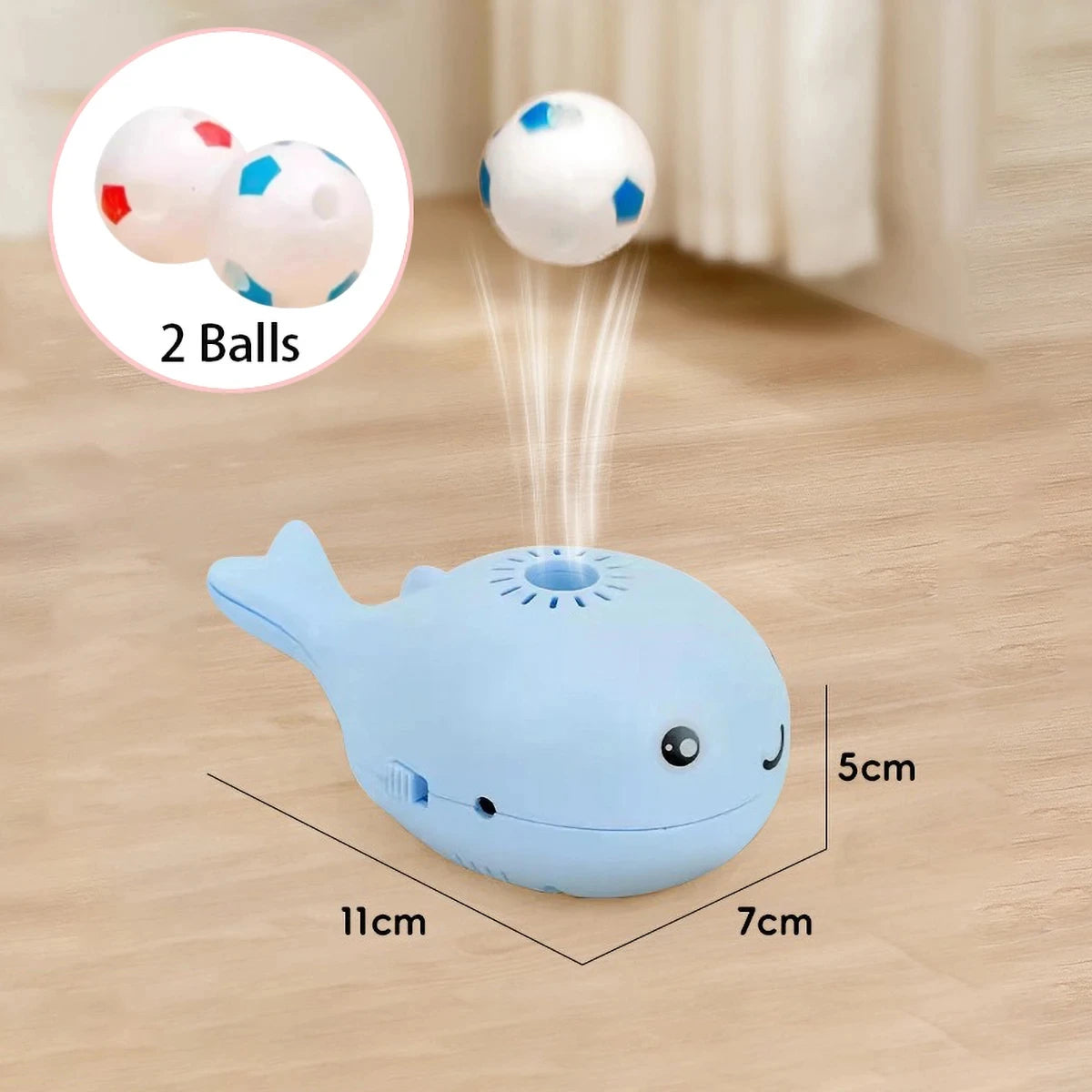 Interactive Cat Toys Electric Jet Floating Ball Cat Toy Whale Shaped Cat Toy Portable USB Dual Function Fan Pet Toy for Teaser