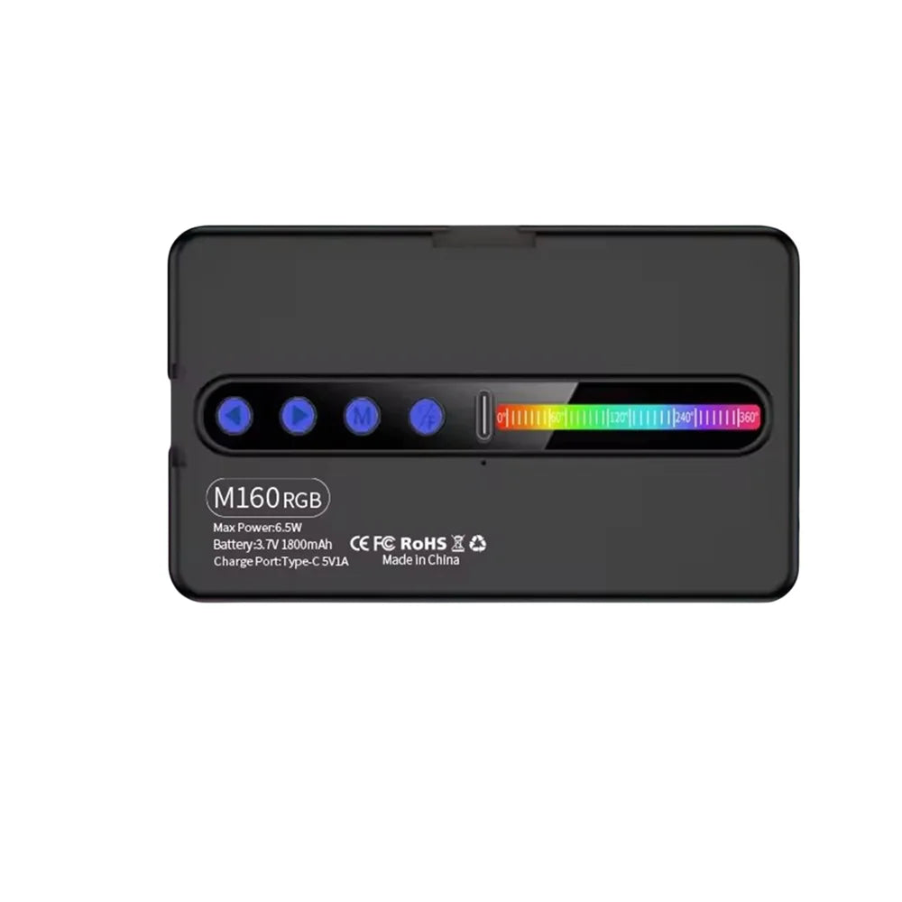MEUYAG RGB Mini LED Video Camera Full Color Dimmable Fill Light Live Vlog Photography Photo Studio Lamp for Smartphone Selfie